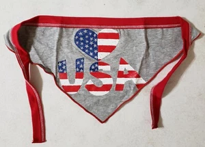 Dog bandana ~Sz. L 24-48 lbs~ "💖 USA" 🇺🇸 ~Red/White/Blue/Gray ~NEW~ Love USA - Picture 1 of 4