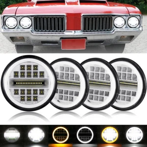 4pcs 5.75" 5 3/4 LED Headlight Hi/Lo Beam For Chevelle Corvette C10 C20 Pickup - Picture 1 of 12