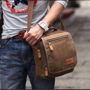 Moore Carden Messenger Bag Crossbody Canvas Tan Workbag