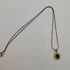 Vintage ~ Dane Craft Dark Purple Gemstone Pendant Necklace ~ 20" 925 Silver...