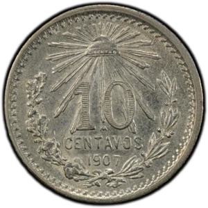 1907-M MEXICO 10 CENTAVOS PCGS AU58 (59884) - Picture 1 of 2