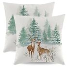  Rustic Deer Pillow Covers 20 X 20 Set of 2 Holiday 20X20 Inches Winter Deer