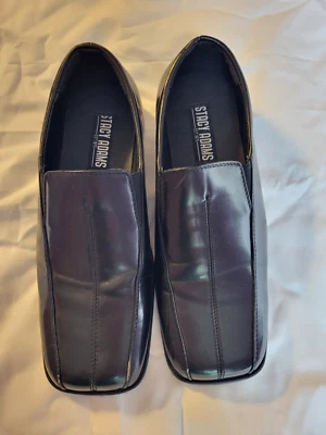 Zapatos de vestir Stacy Adams Nate 412498-01 negros de imitación de cuero para niños 6M Foto 1 de 4