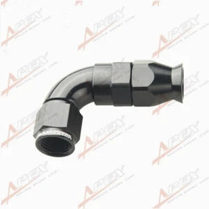 AN6 6AN AN-6 90 DEGREE REUSABLE SWIVELPTFE HOSE END FITTING FULL FLOW BLACK - Bild 1 von 6