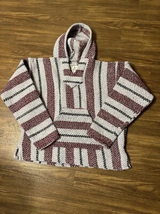 Baja Joe Mexican Baja Poncho M Hoodie Surfer Skater Drug Rug Pullover - Picture 1 of 5