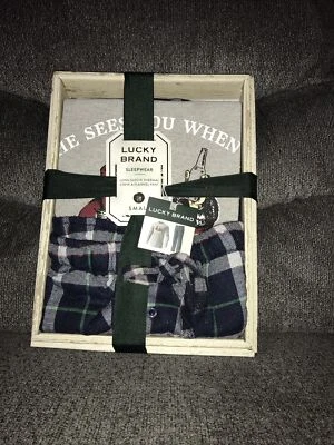 Lucky Brand Sleepwear Mens Long Sleeve Thermal Crew and Flannel …D1059 - Image 1 of 3