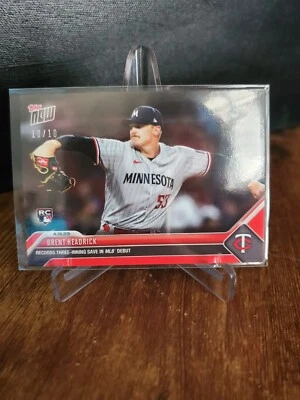 2023 MLB Topps Now Brent Headrick Rookie RED PARALLEL 10/10 SSP Twins #154 - Image 1 of 2