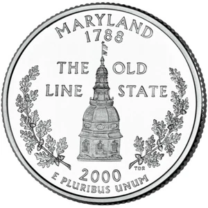2000 D Maryland State Quarter. Uncirculated From US Mint roll. - Picture 1 of 3