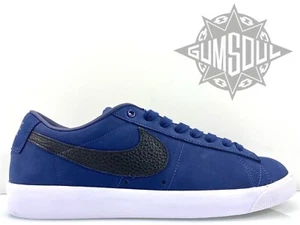 NIKE SB ZOOM BLAZER LOW GT ISO MIDNIGHT NAVY BLACK ORANGE LABEL CW7462 400 sz 12 - Picture 1 of 12