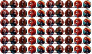 60 Precut 1" BRAVE MERIDA Bottle cap Images Set 1 - Picture 1 of 1