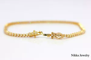 Tennis Bracelet 14 Karat Yellow Gold Natural Round Diamond 2.38 CTW 7 Inches - Picture 1 of 6