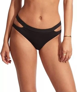 Seafolly Damen US 4 schwarz Schlitzband Hipster Bikini Badeanzug Unterteil L70739 - Bild 1 von 6