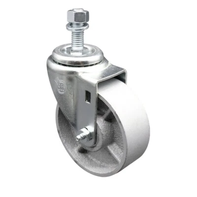 SERVICE CASTER Semi Steel Swivel Threaded Stem Caster - 4" Wheel & 1/2" Stem