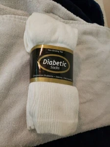 Nuovissimo 3 paia di calze bianche alla caviglia per diabetici MADE IN USA 10-13 - Foto 1 di 2