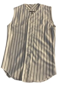 WILSON Youth A8518 WBP Pinstripe Sleeveless Button WilDri Baseball Jersey Y--L   - Picture 1 of 7