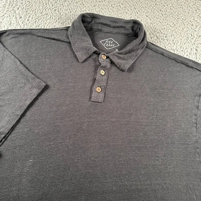 Alex Crane Polo Shirt Mens XL Black European Linen Button Casual Fit Knit - Image 1 of 4