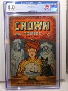 Crown Comics #2 McCombs Sommer 1945 CGC 4.0 Matt Baker Kunst SELTEN RARITÄT Golden Age - Bild 1 von 2