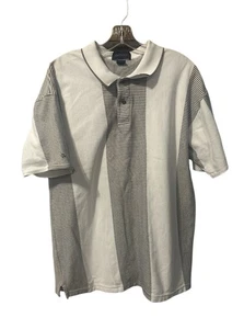 NEW ANTIGUA MEN'S GRAY & IVORY SHORT SLEEVE BUTTON POLO GOLF SHIRT Large (1144 - Picture 1 of 7