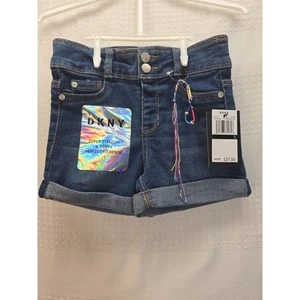 DKNY Girls' Shorts Sz 5 Denim Jeans Super Stretch Hipster Adjustable Waist 5357 - Picture 1 of 6
