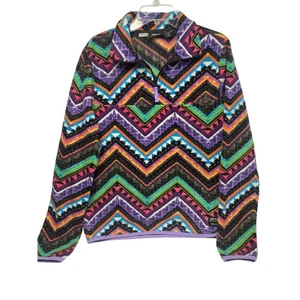 Wesc Milch Zickzack Fleece Pullover Damen Medium Bunt 1/4 Reißverschluss - Bild 1 von 7