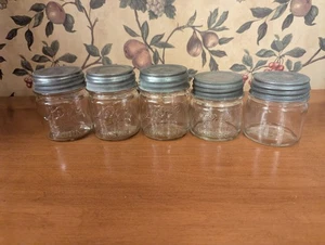 5-VINTAGE KERR,BALL, ATLAS 1/2 PINT JARS ZINC LIDS  - Picture 1 of 9