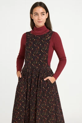 Vestido Floral Carroll Reed Pinwale Pana Jumper Mujer Talla 6 De Colección Delantal Foto 1 de 4