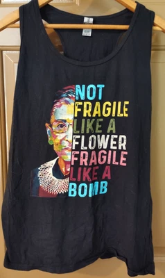 Camisa RBG Talla L No Frágil Como una Flor Ruth Bader Ginsburg Camiseta sin Mangas Feminista Foto 1 de 4