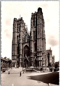 Foto real postal de Eglide Sainte-Gudule Bruselas Bélgica catedral RPPC - Imagen 1 de 2