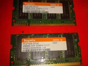 2x Módulo de memoria 256 DDR 333 Mhz  hymd232m646D6-j - Imagen 1 de 1
