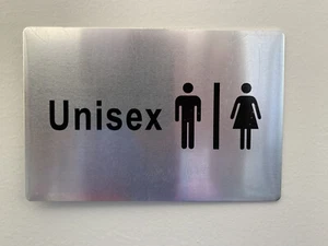 Unisex Toilet Pub Cafe Club Office Restaurant Aluminium Signs Price Reduced - Picture 1 of 5