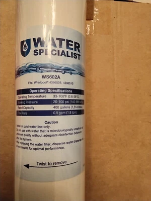 Set of 3 New Water Specialist WS602A Refrigerator Water Filter 4396508 Whirlpool - Image 1 of 4