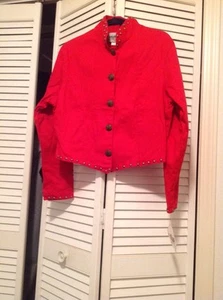 San Angelo Collection , Western , Jacket , red, brass stud embellishment , Med - Picture 1 of 8