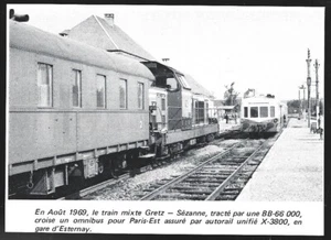 1981  --  ESTERNAY . AUTORAIL ET TRAIN EN GARE EN 1969 . 4A633 - Imagen 1 de 1