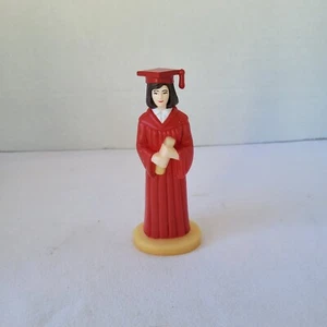 Vintage Graduation Woman Cake Top Red Robe & Cap Caucasian Bakery Crafts 87 (12) - Picture 1 of 11