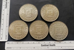REPUBBLICA DOMINICANA, 1972, CASA MONETA, 1 PESO, lotto di 5, ARGENTO, non circolati - Foto 1 di 7