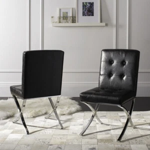 SAFAVIEH Walsh Tufted Side Chair | Black | - Picture 1 of 10