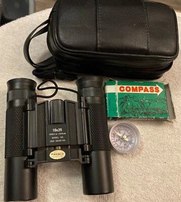 Hand Binoculars,  10X25, 288ft at 1000yds Survival In Small Package - Image 1 of 4