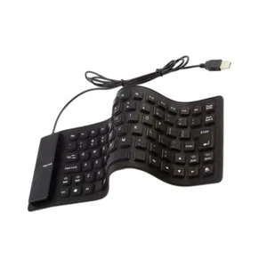Flexible USB Wireds Keyboards 85Keys Silents Soft Silicone Rolls Up for Notebook - Picture 1 of 11