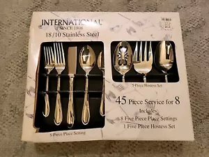 International Silver Company 45 Piece Set 18/10 Stainless Steel Ron Des Vu - Picture 1 of 4
