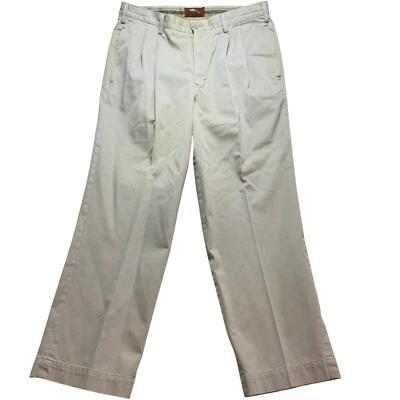 Bob Timberlake Hombres Pantalones 36X30 Plisados Caqui Pantalones Calce Relajado Informal Foto 1 de 4