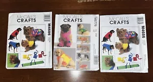 NEW LOT/3 McCALL'S CRAFTS SEWING PATTERNS--PET DOG COATS/VESTS/GIFT ITEMS--UNCUT - Picture 1 of 2