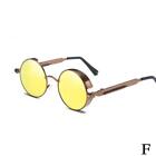 Retro Polarized Steampunk Sunglasses Fashion Round Glasses Mirrored UK Sun E2Z0