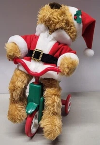 Vintage 1997 Avon Christmas Musical Animated Santa Bear & Tricycle -Works! - Picture 1 of 7