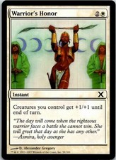 Warrior's Honor Magic The Gathering 10th Edition Card Mint X1