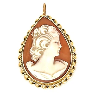 Colgante/pin camafeo vintage de oro de 14K - Imagen 1 de 6