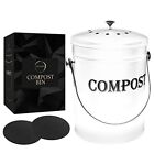 Compost Bin Kitchen 1.3 Gallon Smell Free Charcoal Filter Countertop Compost ...