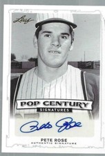 Pete Rose Autographed 2014 Leaf Pop Century Card #PR1 Reds 