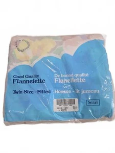Vintage Sears Twin Fitted Sheet Bedding Flannelette Floral New Multicolor Soft - Picture 1 of 4