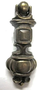 Canada 1353 Dark Aged Brass 1960s Teardrop Drop Pull Handle Colonial Style MCM - Picture 1 of 11