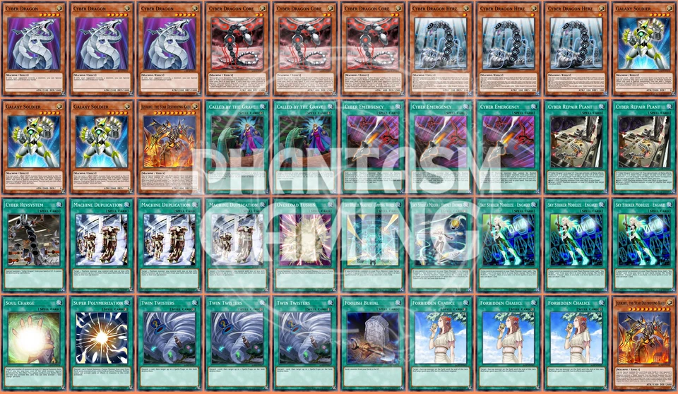 Cyber Dragon Deck Super Polymerization Sky Striker Galaxy Soldier Yugioh - Image 1 of 1
